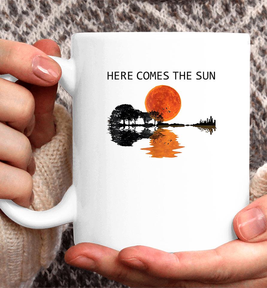 Here Comes The Sun Guitar Shadow Sunset Coffee Mug