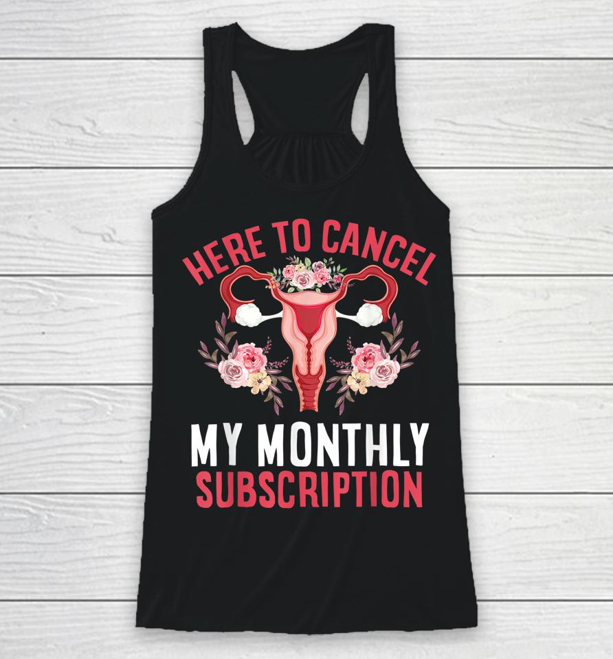 Here To Cancel My Monthly Subscription Hysterectomy Uterus Racerback Tank