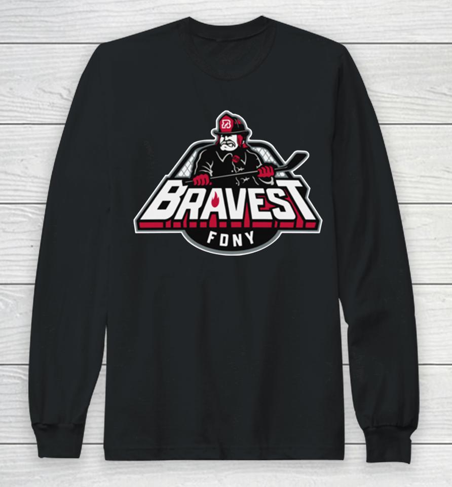 Heroes Hockey Bravest Personalized Long Sleeve T-Shirt