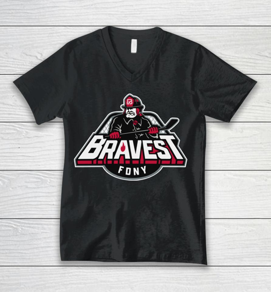 Heroes Hockey Bravest Unisex V-Neck T-Shirt