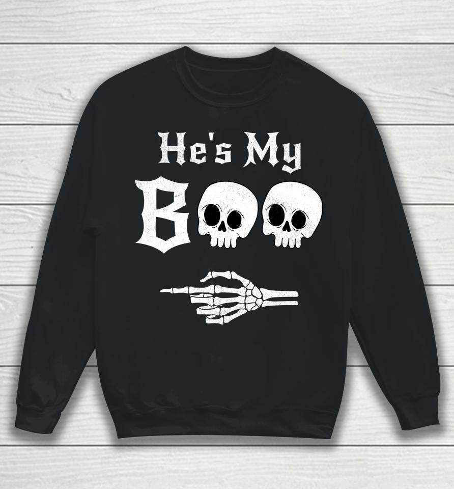 He’s My Boo &Amp; She’s My Boo Halloween Matching Couples Pajama Sweatshirt