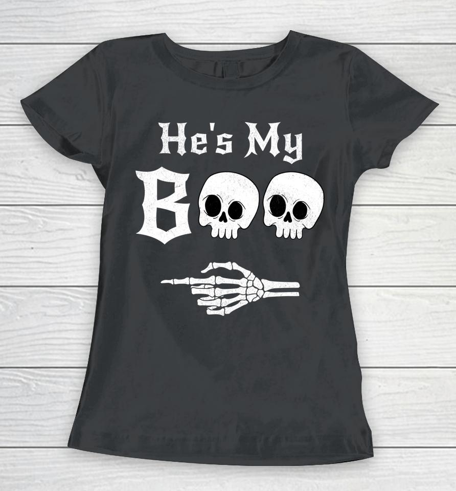 He’s My Boo &Amp; She’s My Boo Halloween Matching Couples Pajama Women T-Shirt