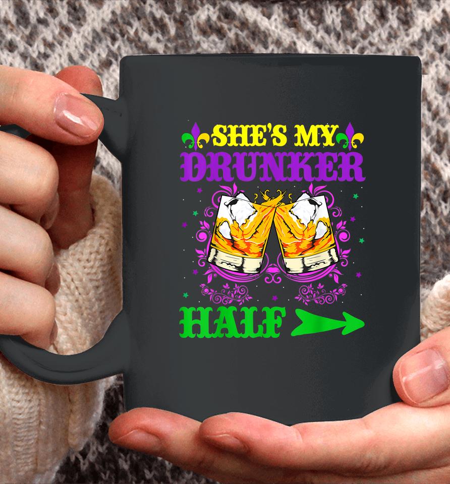 He's My Drunker Half Mardi Gras Couples Coffee Mug