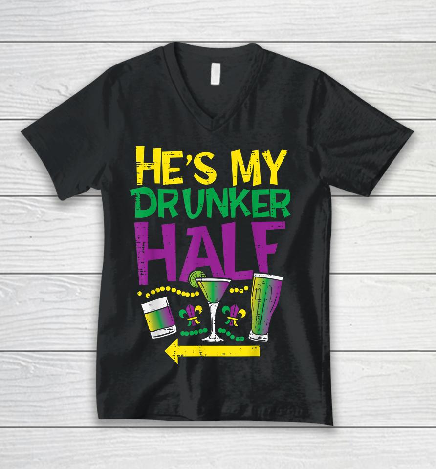 He's My Drunker Half Unisex V-Neck T-Shirt