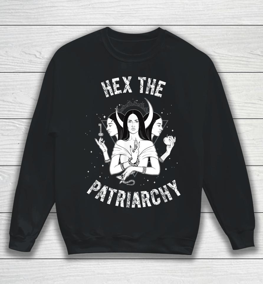 Hex The Patriarchy Hecate Triple Moon Goddess Feminist Sweatshirt