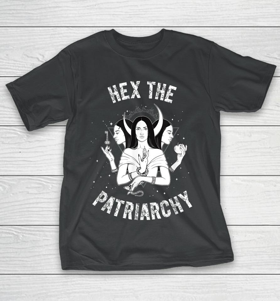 Hex The Patriarchy Hecate Triple Moon Goddess Feminist T-Shirt