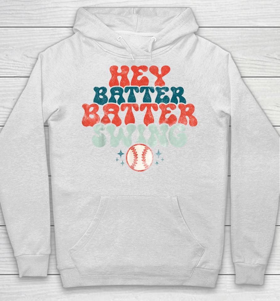 Hey Batter Batter Swing Funny Baseball Pitcher Support Hoodie