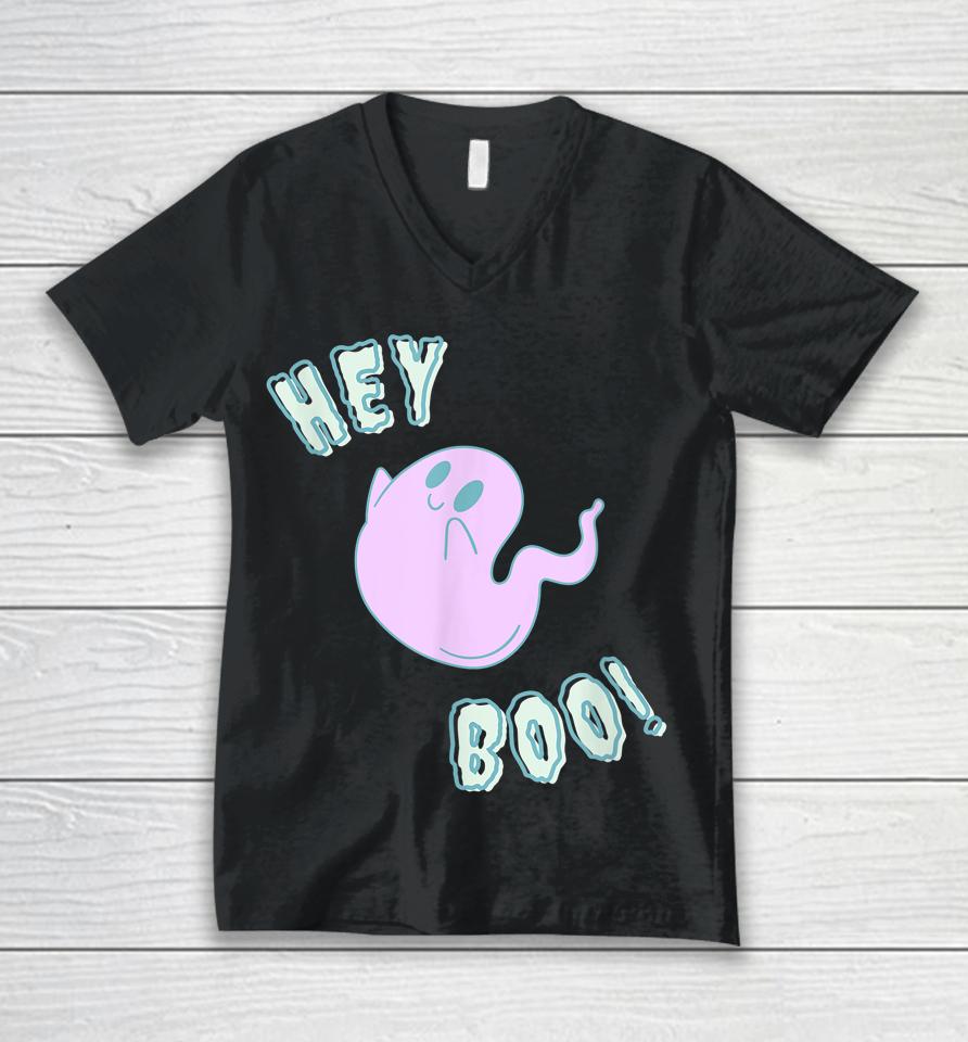 Hey Boo Cute Ghost Unisex V-Neck T-Shirt