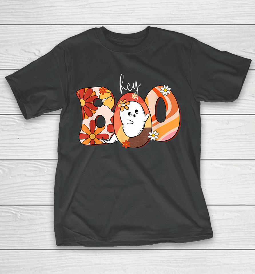 Hey Boo Retro Halloween Ghost T-Shirt