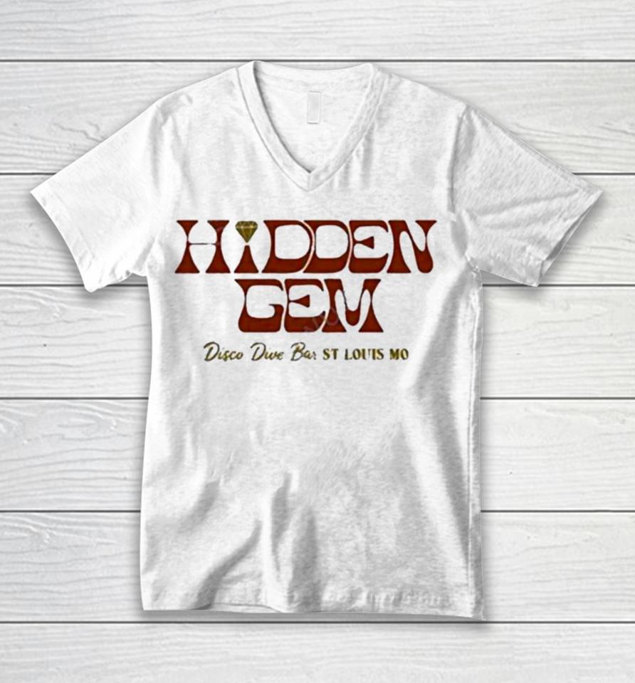 Hidden Gem Disco Dive Bar St Louis Mo Unisex V-Neck T-Shirt