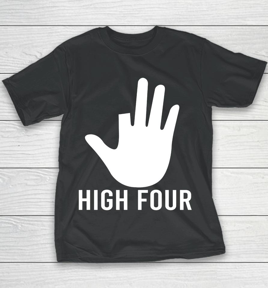 High Four Finger Amputee Funny Youth T-Shirt