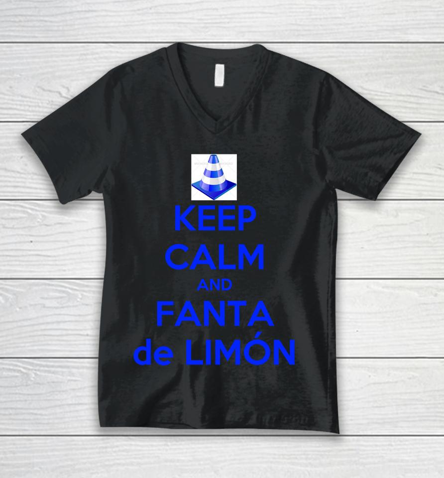 Hilaria Baldwin Wearing Keep Calm And Fanta De Limon Unisex V-Neck T-Shirt