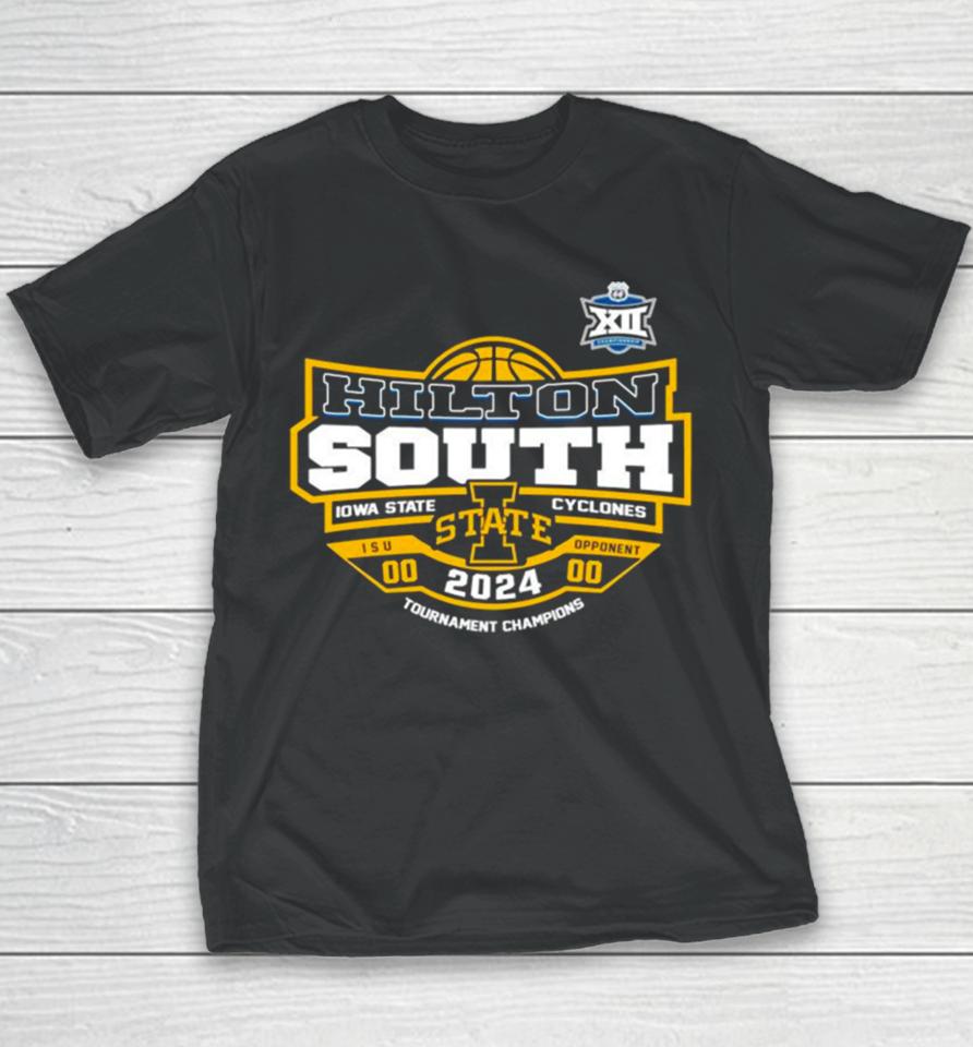 Hilton South Iowa State Cyclones 2024 Big 12 Tournament Champions Youth T-Shirt