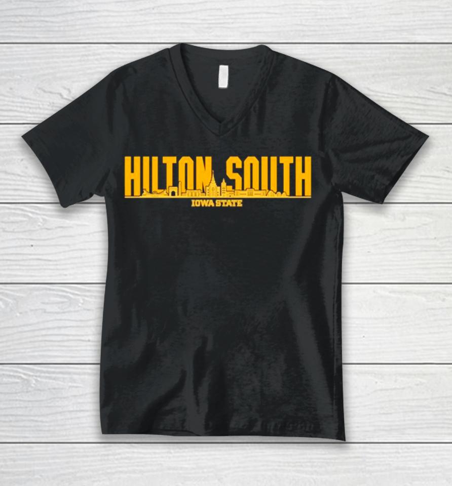 Hilton South Iowa State Ncaa Skyline Unisex V-Neck T-Shirt
