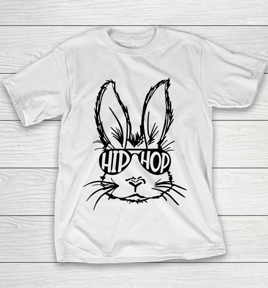 Hip Hop Bunny Face With Sunglasses Easter Youth T-Shirt