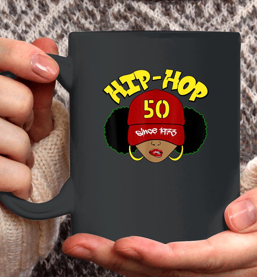 Hip Hop Is 50 Shirt 50Th Anniversary Afro Puffs Black Women Coffee Mug
