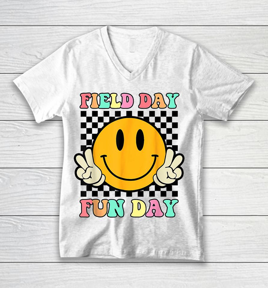 Hippie Field Day Fun Day For Teacher Kids Field Day 2023 Unisex V-Neck T-Shirt