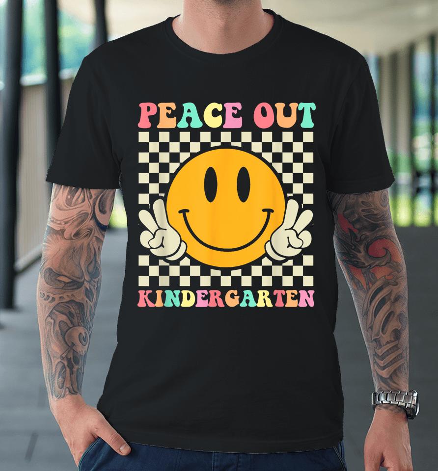 Hippie Peace Out Kindergarten Teacher Kid Last Day Of School Premium T-Shirt
