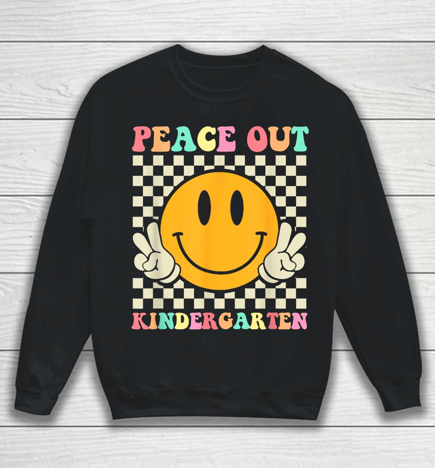 Hippie Peace Out Kindergarten Teacher Kid Last Day Of School Sweatshirt