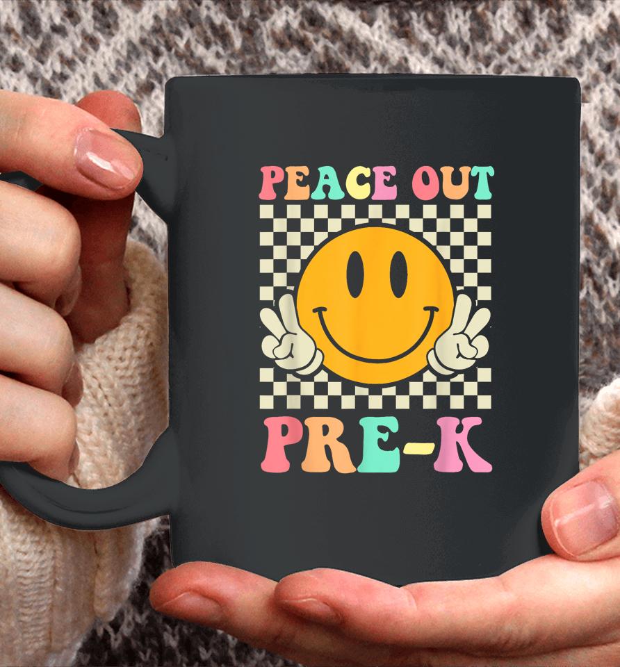 Hippie Peace Out Pre-K Teacher Kids Last Day Of School Coffee Mug