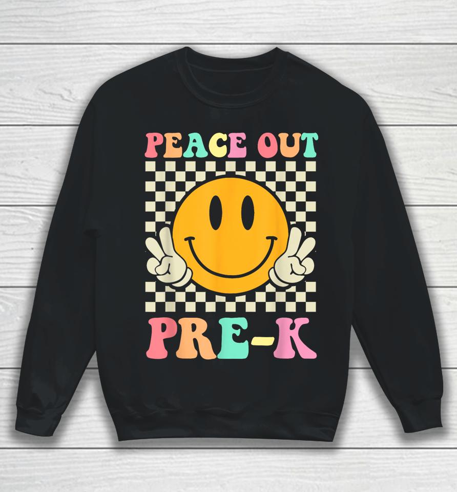Hippie Peace Out Pre-K Teacher Kids Last Day Of School Sweatshirt
