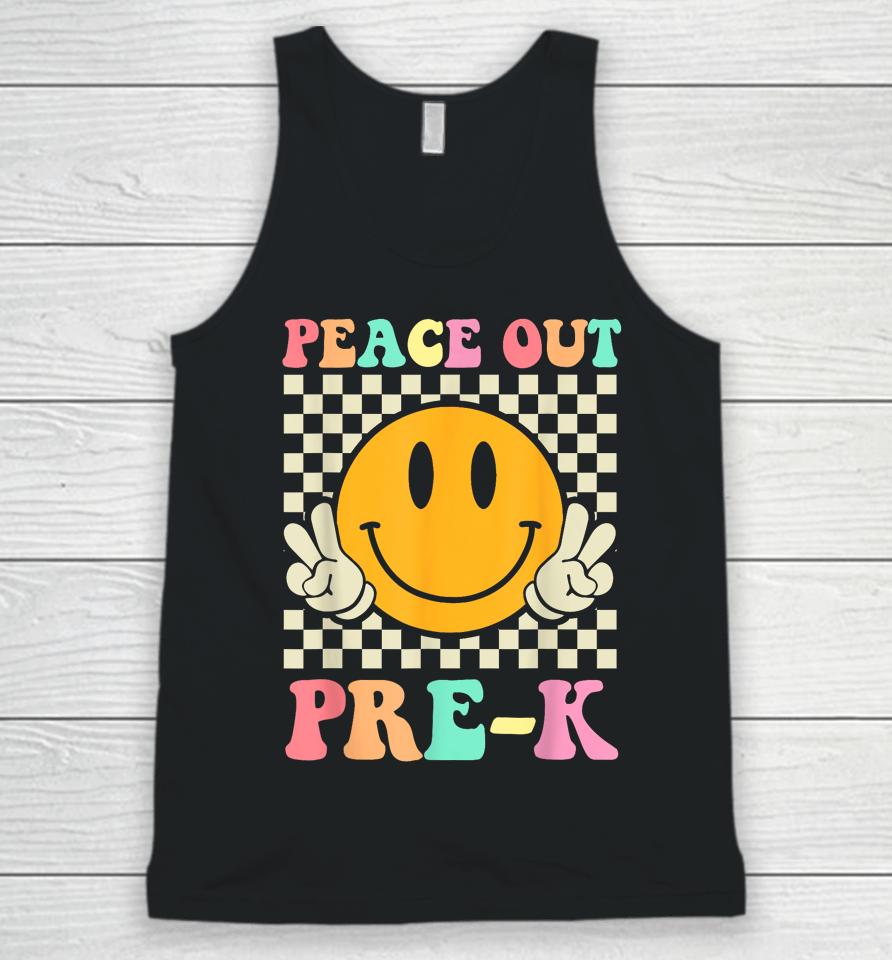 Hippie Peace Out Pre-K Teacher Kids Last Day Of School Unisex Tank Top
