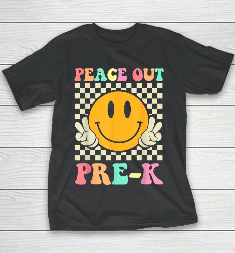 Hippie Peace Out Pre-K Teacher Kids Last Day Of School Youth T-Shirt