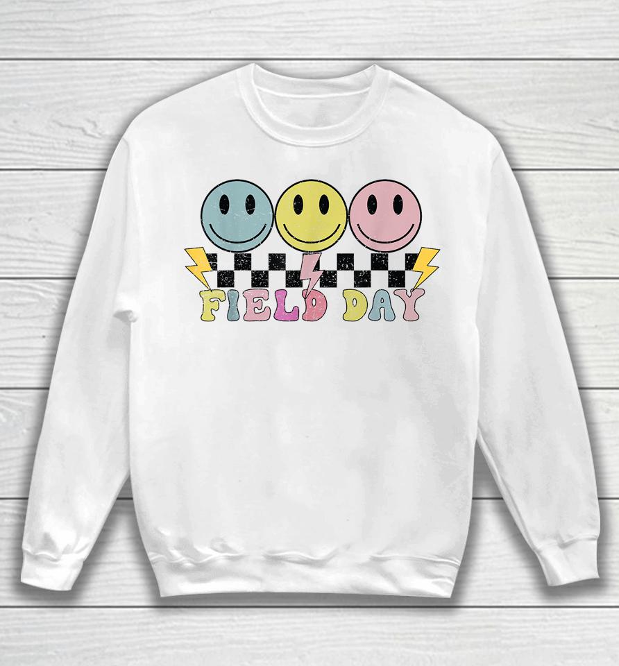 Hippie Retro Field Day Design For Kids, Teachers Field Day Sweatshirt