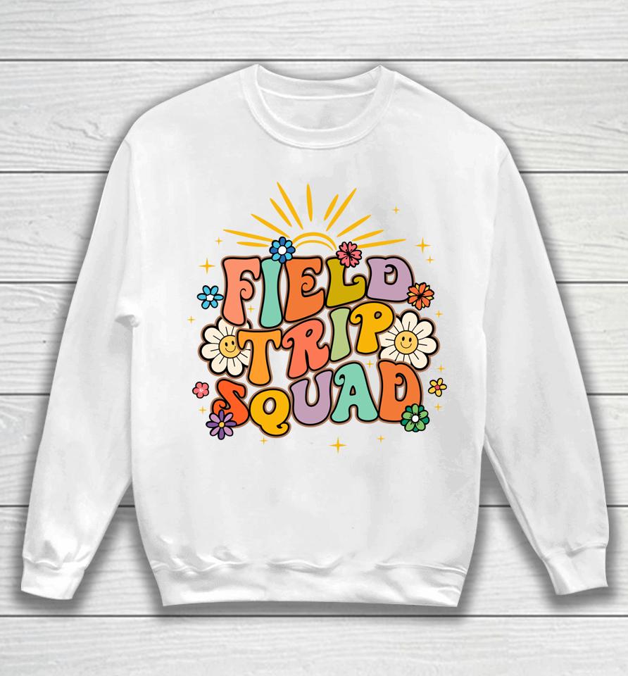 Hippie Smile Face Field Trip Squad Groovy Field Day 2023 Sweatshirt