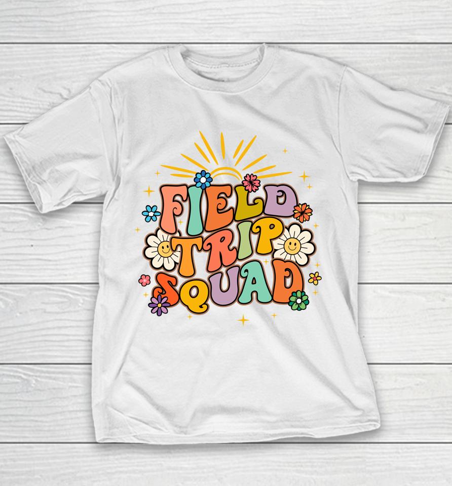 Hippie Smile Face Field Trip Squad Groovy Field Day 2023 Youth T-Shirt