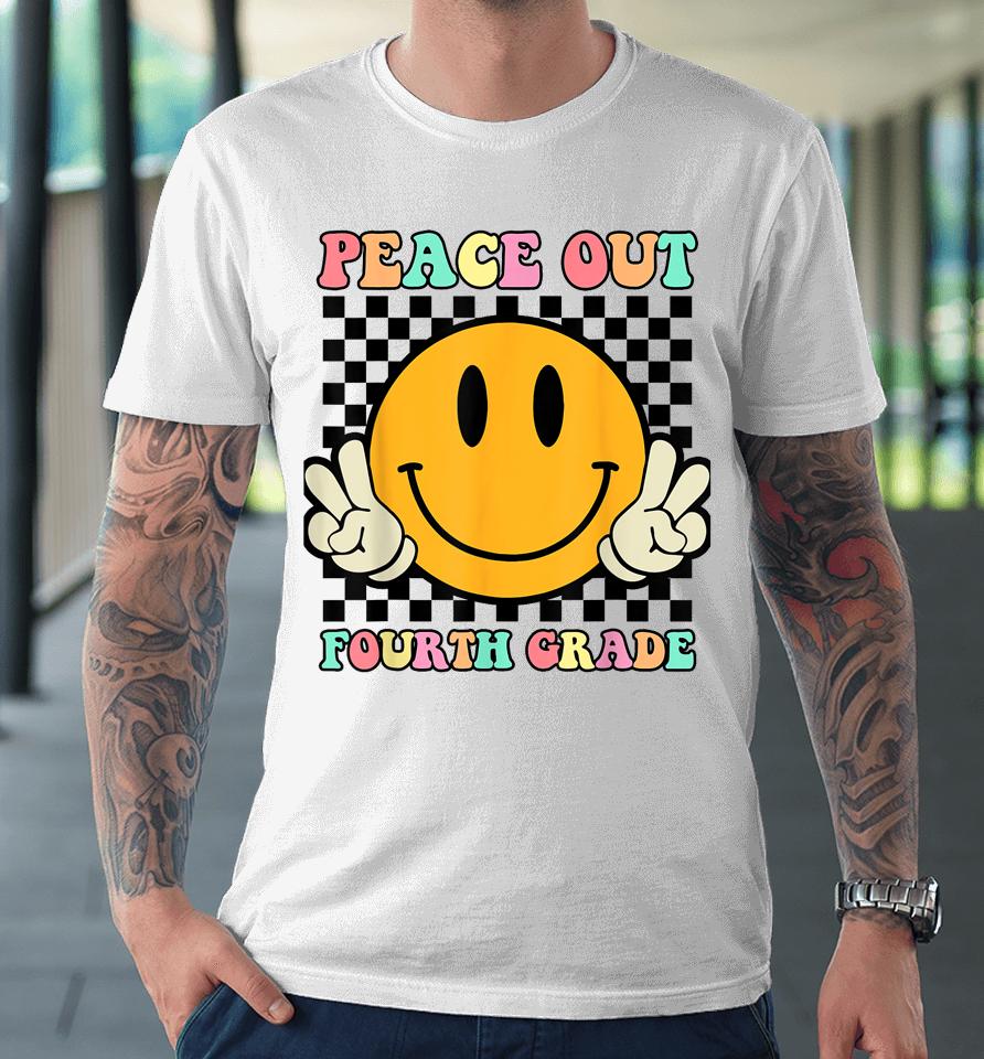 Hippie Smile Face Peace Out Fourth 4Th Grade Class Of 2023 Premium T-Shirt