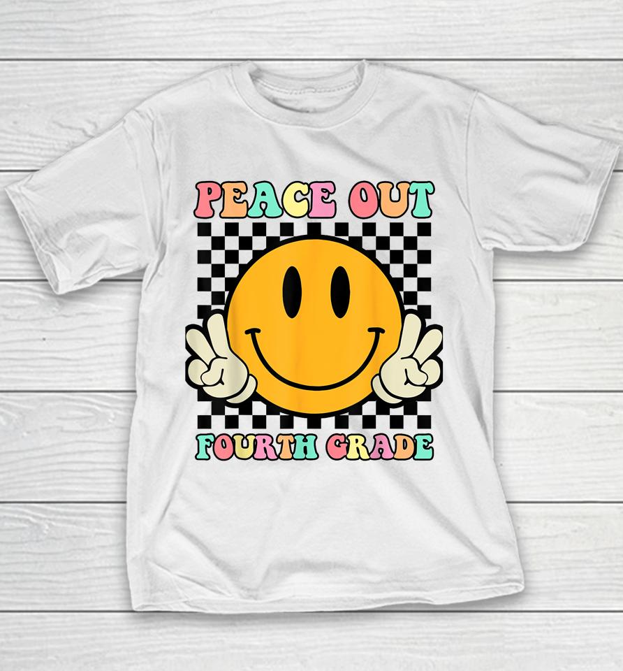 Hippie Smile Face Peace Out Fourth 4Th Grade Class Of 2023 Youth T-Shirt