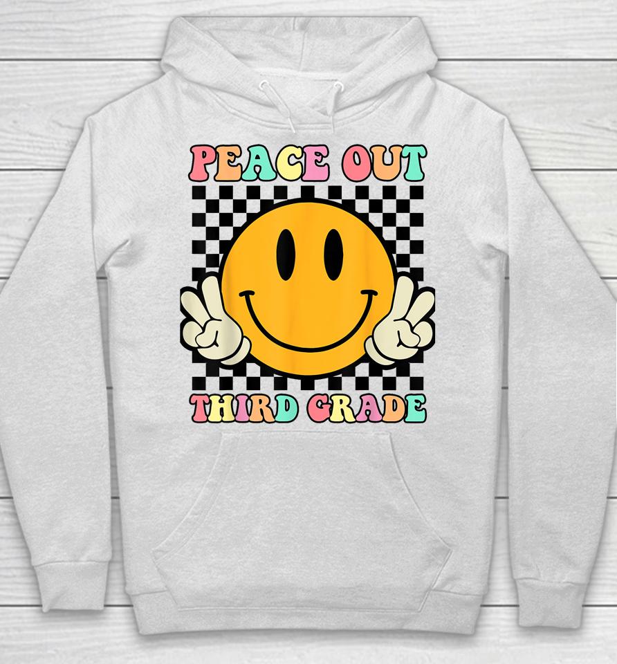 Hippie Smile Face Peace Out Third 3Rd Grade Class Of 2023 Hoodie