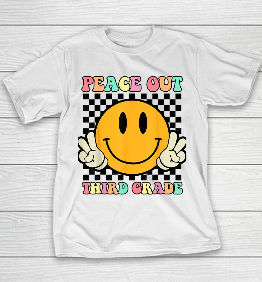 Hippie Smile Face Peace Out Third 3Rd Grade Class Of 2023 Youth T-Shirt