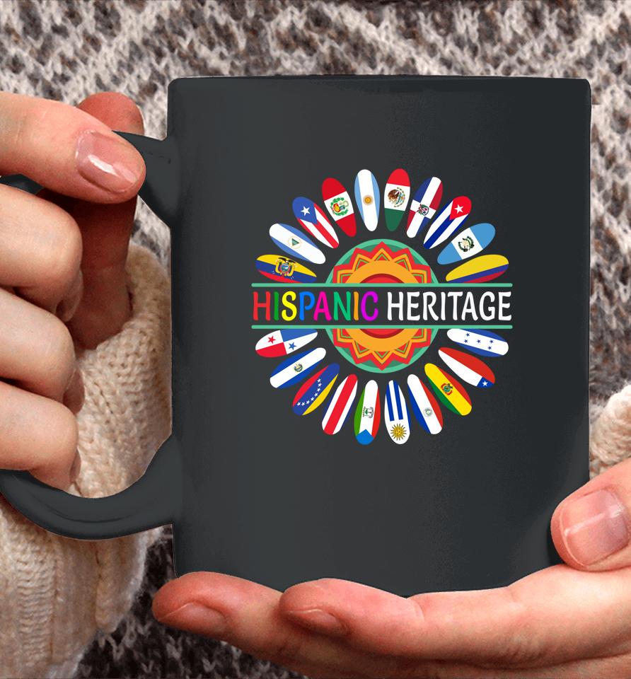 Hispanic Countries Flags Sunflower Hispanic Heritage Month Coffee Mug