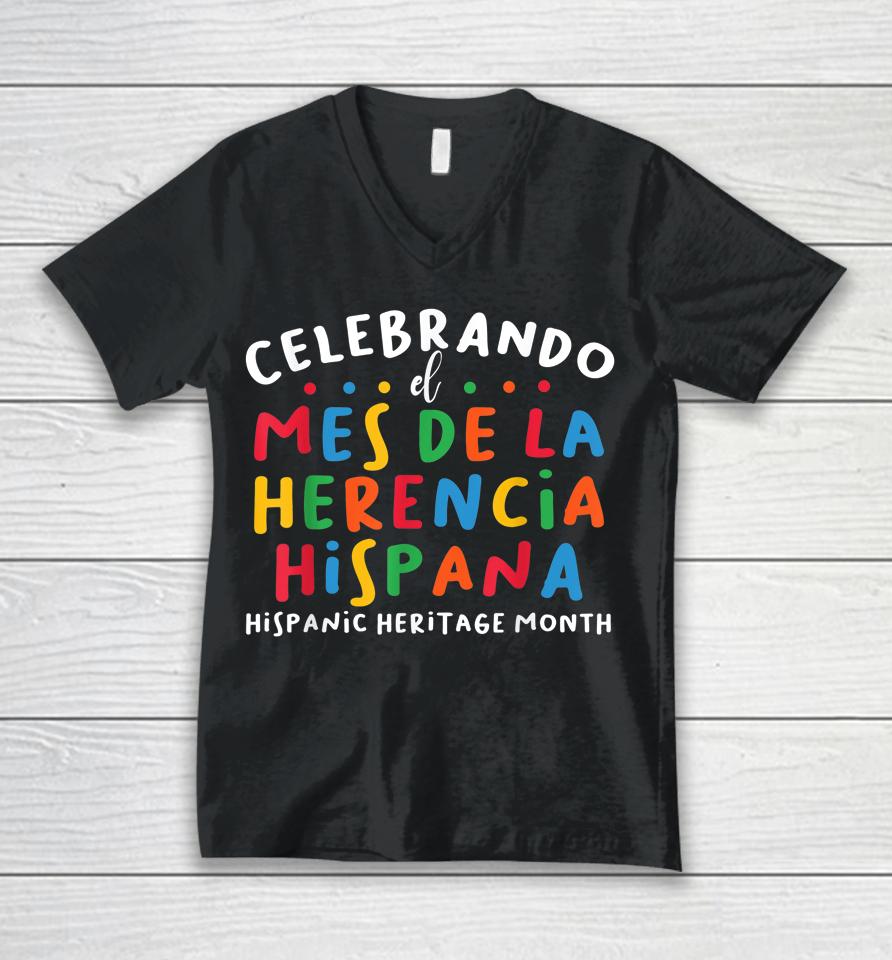 Hispanic Heritage Month 2022 National Latino Countries Flag Unisex V-Neck T-Shirt