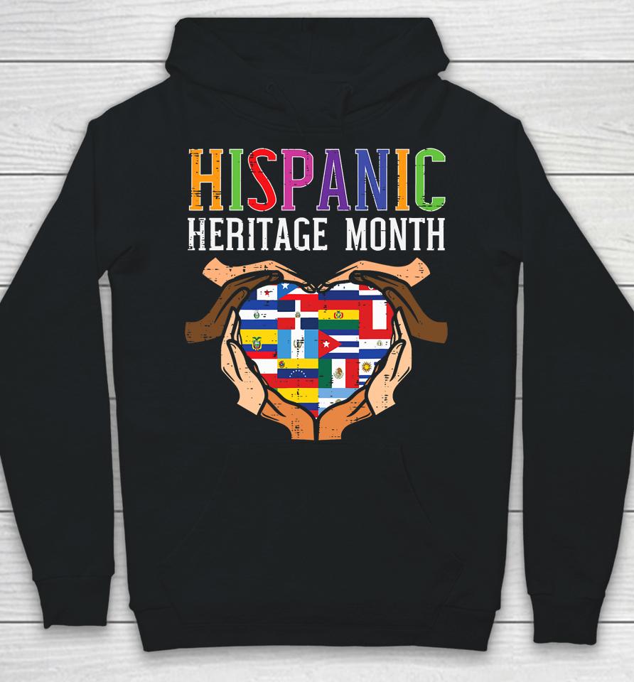Hispanic Heritage Month Hands Heart Flags Hoodie