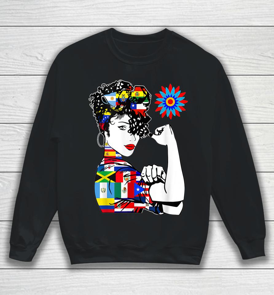 Hispanic Heritage Month Hispanic Women Girls Inspired Art Sweatshirt