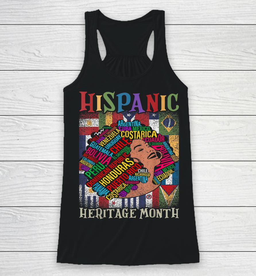 Hispanic Heritage Month Latina Girls Latino Countries Flags Racerback Tank
