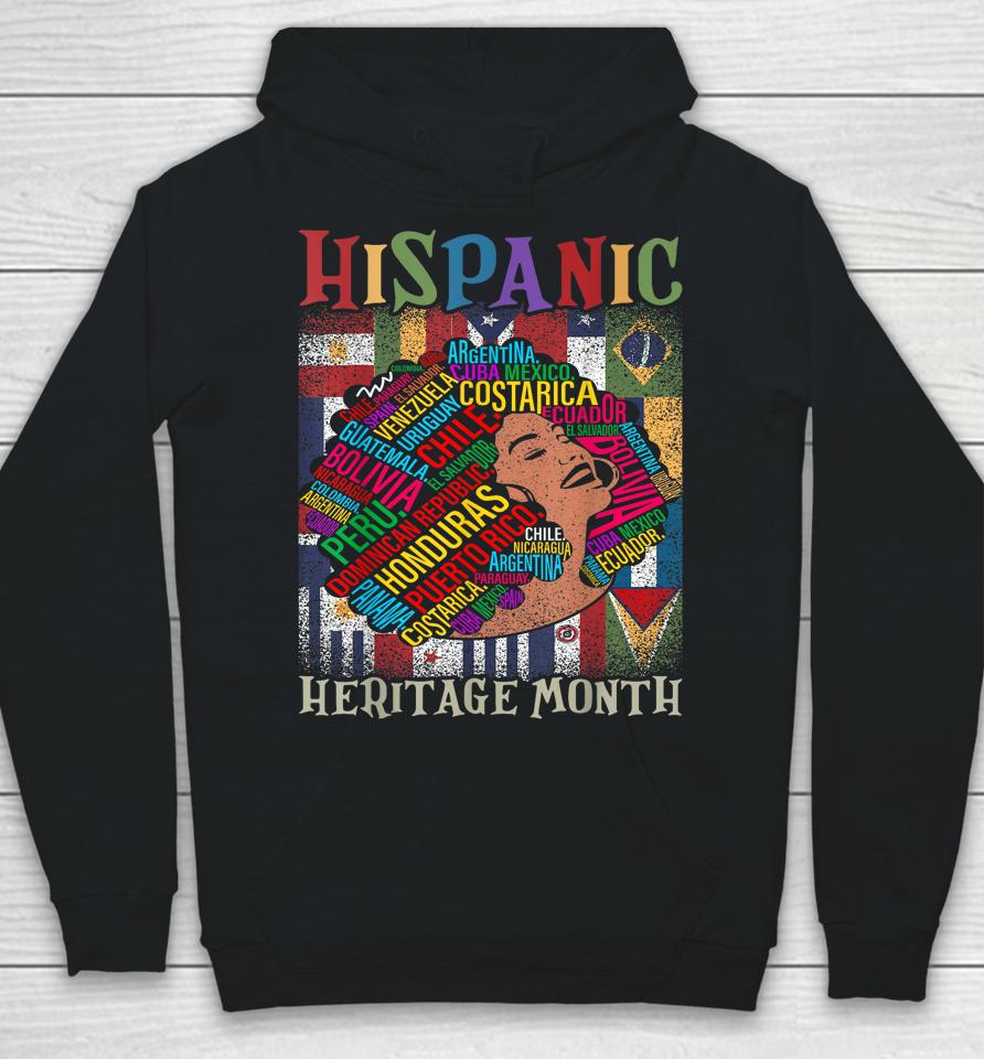 Hispanic Heritage Month Latina Girls Latino Countries Flags Hoodie