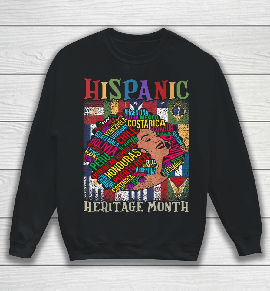 Hispanic Heritage Month Latina Girls Latino Countries Flags Sweatshirt