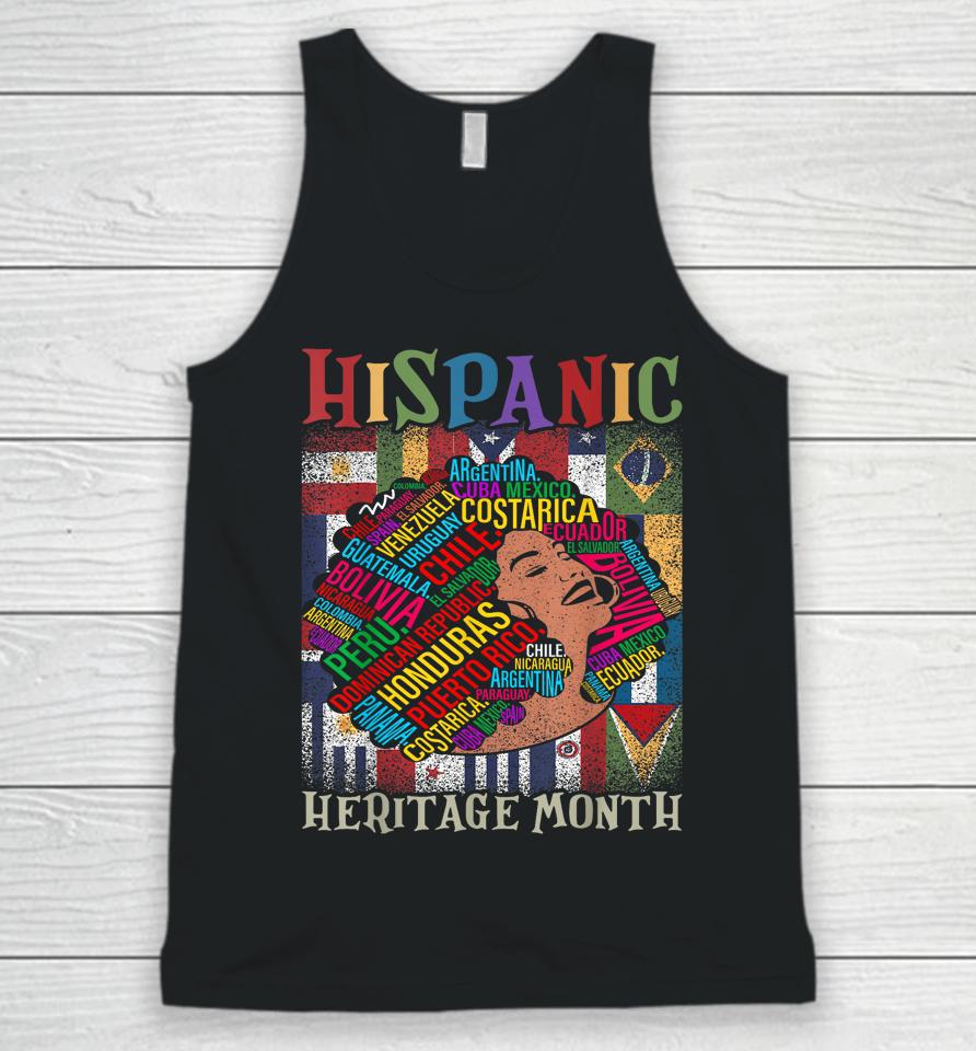 Hispanic Heritage Month Latina Girls Latino Countries Flags Unisex Tank Top