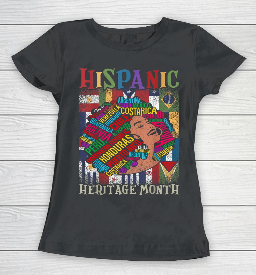 Hispanic Heritage Month Latina Girls Latino Countries Flags Women T-Shirt