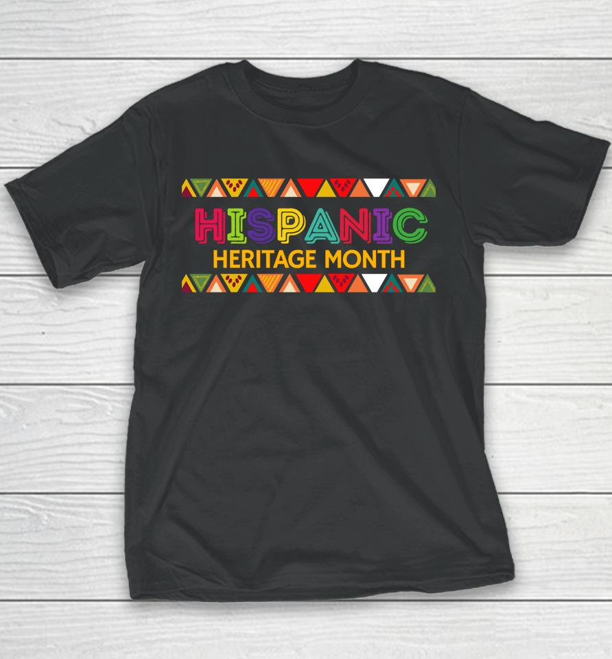 Hispanic Heritage Month Latino Countries Flag Retro Groovy Youth T-Shirt