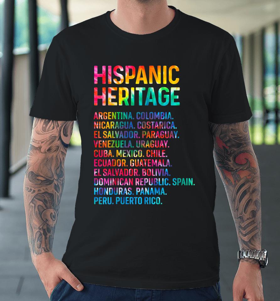 Hispanic Heritage Month Latino Countries Names Retro Vintage Premium T-Shirt