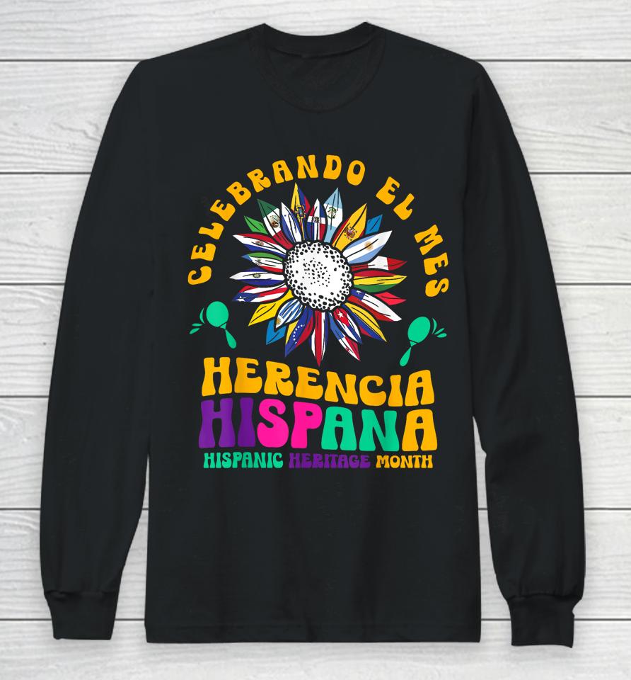 Hispanic Heritage Month Mes De La Herencia Hispana Sunflower Long Sleeve T-Shirt