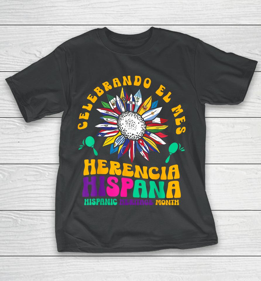 Hispanic Heritage Month Mes De La Herencia Hispana Sunflower T-Shirt