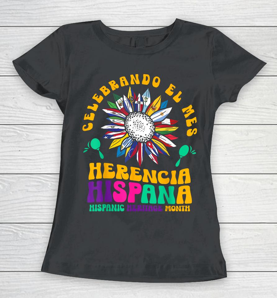 Hispanic Heritage Month Mes De La Herencia Hispana Sunflower Women T-Shirt