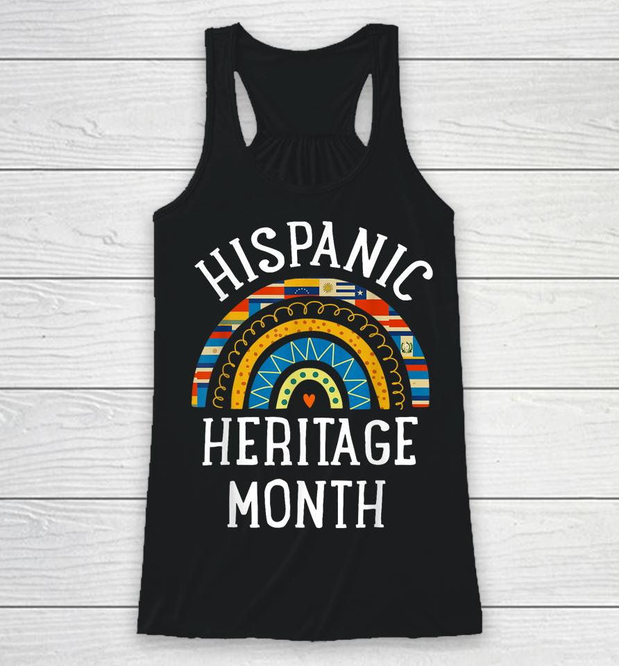 Hispanic Heritage Month National Latino Countries Flags Racerback Tank