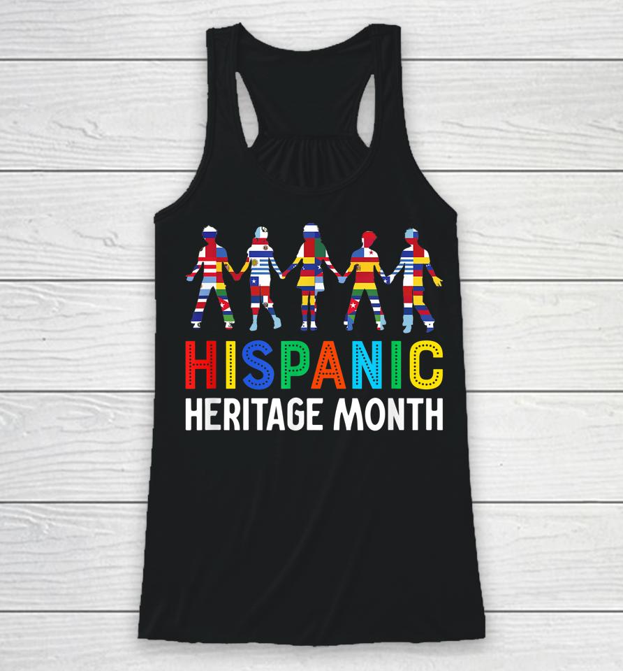 Hispanic Heritage Month Shirt Hand Flag Root Latino Racerback Tank
